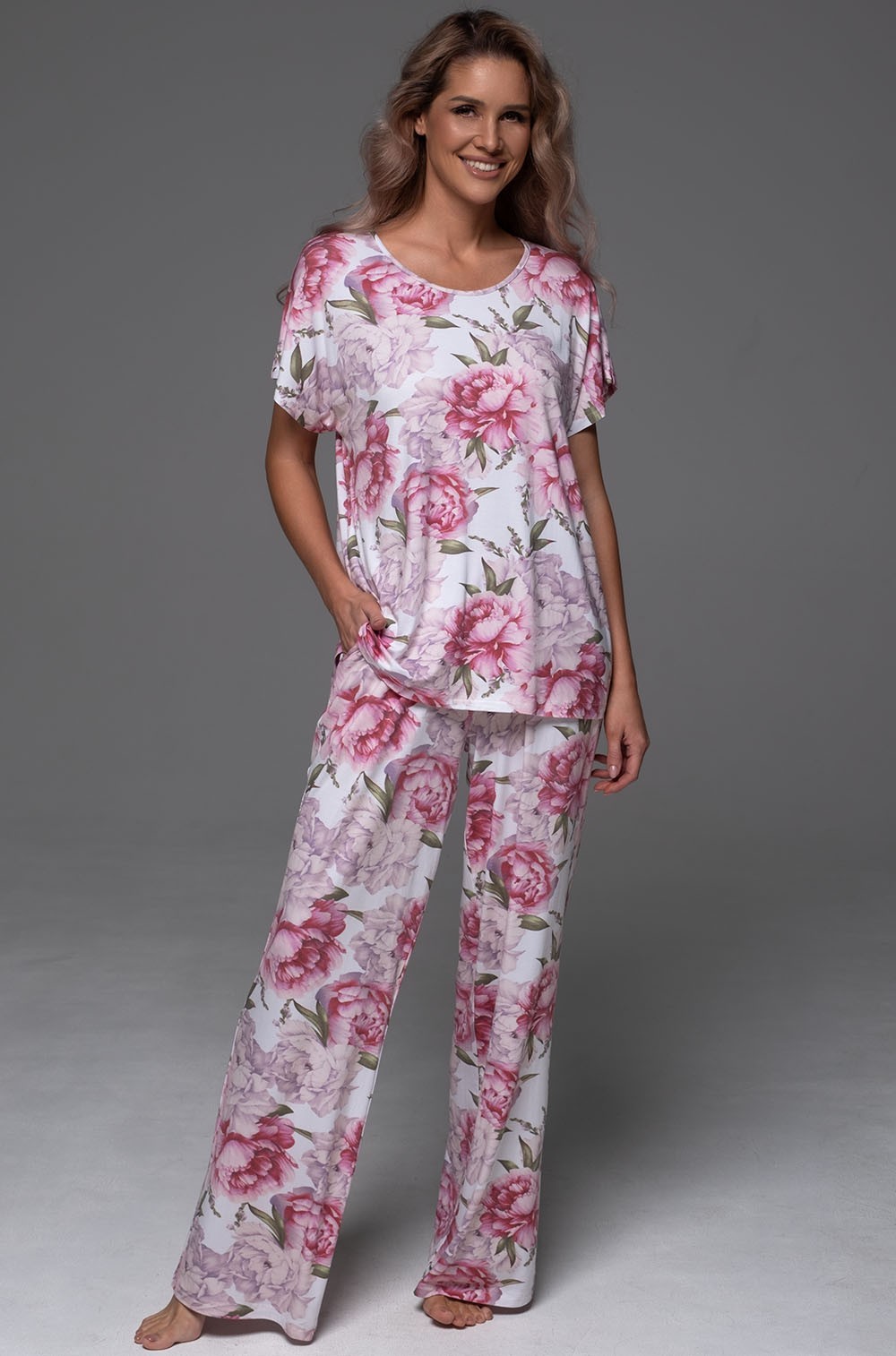 Комплект свободный топ и брюки из трикотажной вискозы 5556 Abbey Mia-Amore