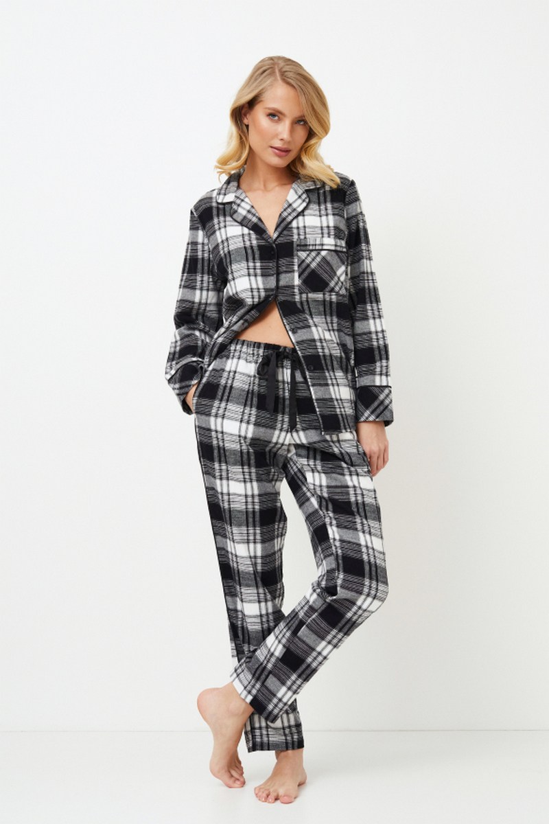 Пижама женская рубашка со штанами из хлопковой фланели JOAN Aruelle Литва