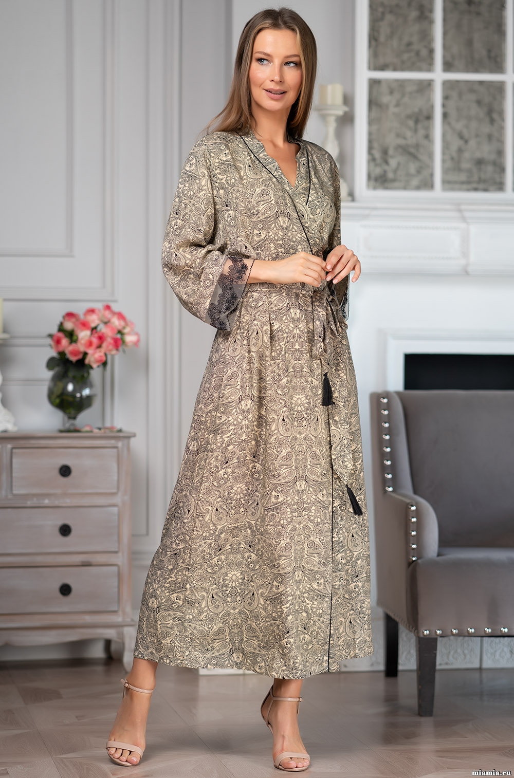 Халат длинный запашной из вискозы Mia-Amore Доминика 1269 Mia-Amore