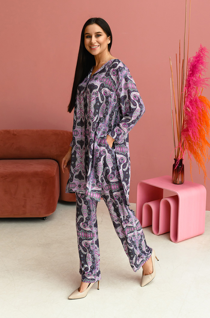 Комплект из вискозы туника с брюками большие размеры 16519 Alba Миа-Миа