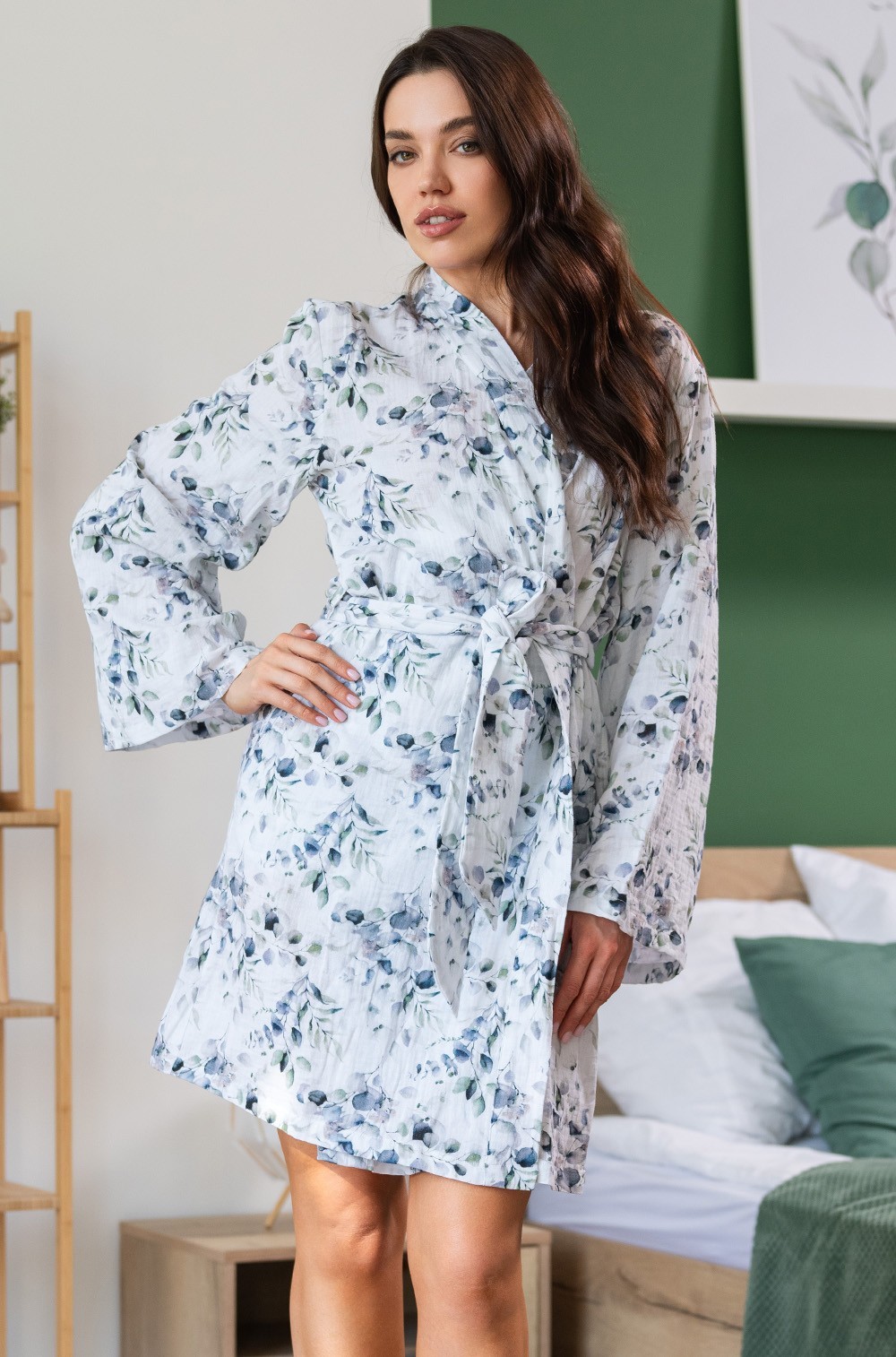 Халат-кимоно с широким рукавом из хлопка Селестина 5443 Mia-Amore