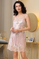 Шёлковая сорочка ночная короткая с кружевом MILINDA Милинда 3720 Mia-Amore