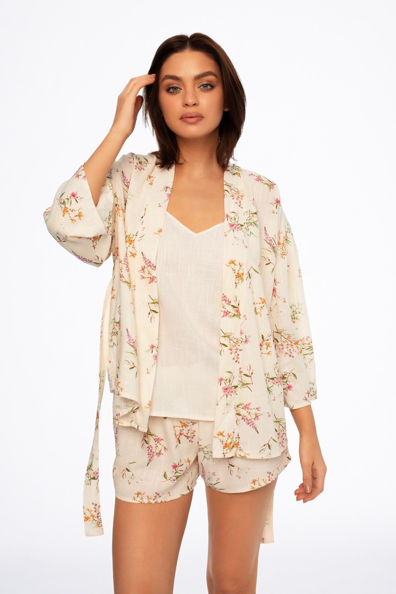 Халат женский короткий вискоза со льном 41225 DARBY Esotiq Польша