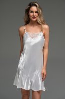 Игривая сорочка из смесового шёлка белая Лилироуз 4591 Mia-Amore