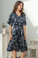 Домашнее платье-туника из шёлка ниже колен Роксолана 4375 Mia-Amore