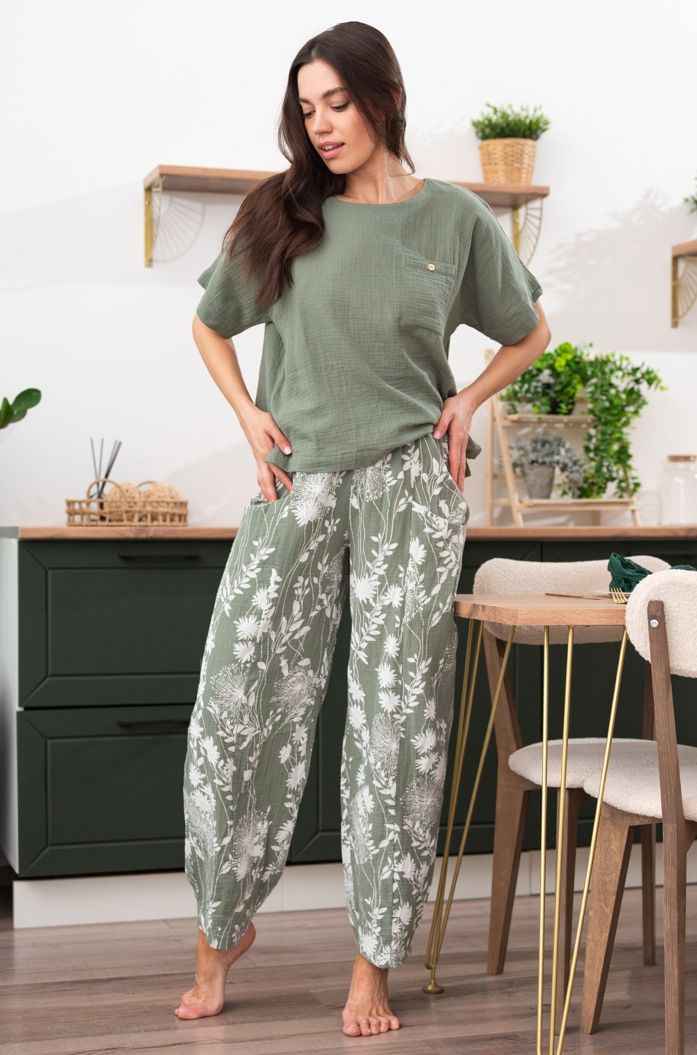 Комплект футболка и брюки-багги Марибель 5487 Mia-Amore из муслина