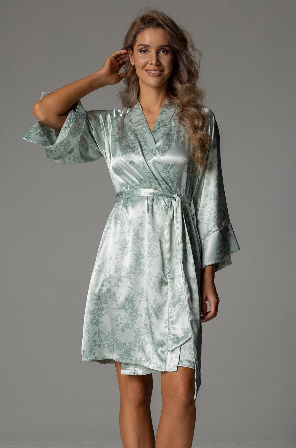 Шёлковый халат домашний Mia‑Amore Tiffany 4913 короткий запашной