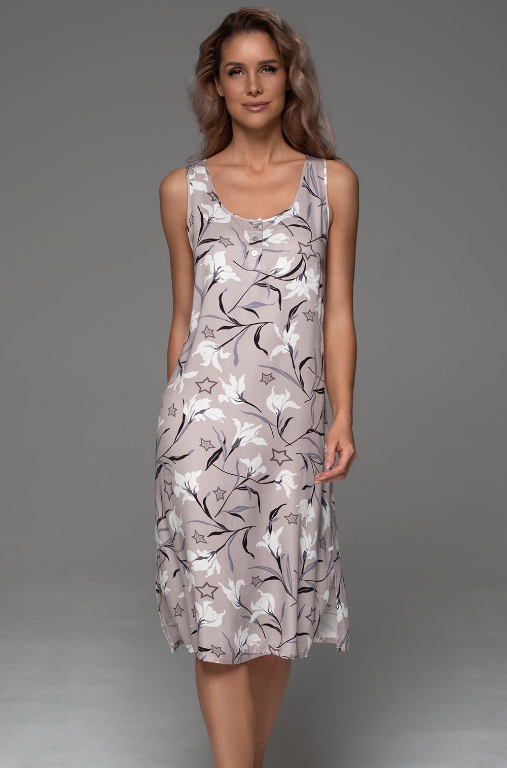 Ночная сорочка ниже колен из вискозы с шёлком Майла 5561 Mia-Amore