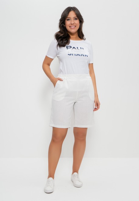 Шорты женские летние из льняной ткани 1402 CLEO молочный