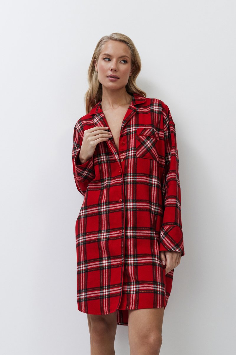 Тёплая рубашка женская из флалевого хлопка в клетку BELL Aruelle Литва