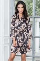 Халат женский короткий запашной атласный VERSACHI_GOLD 9933 Mia-Amore