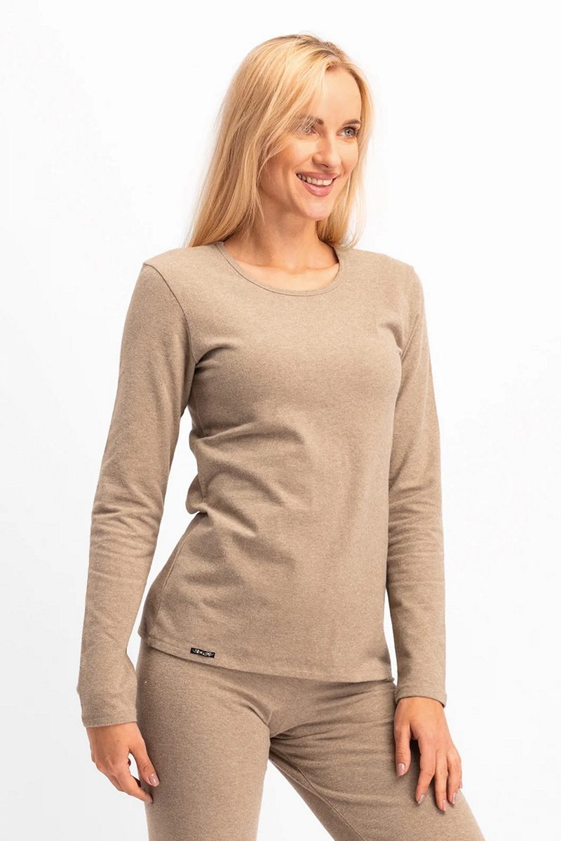 Кофта женская термозащитная из хлопка карамель LVD 729 1 TERMO KEY