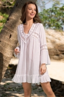 Летняя туника с рукавами хлопковая с вышивкой Аргентина 6891 Mia-Amore