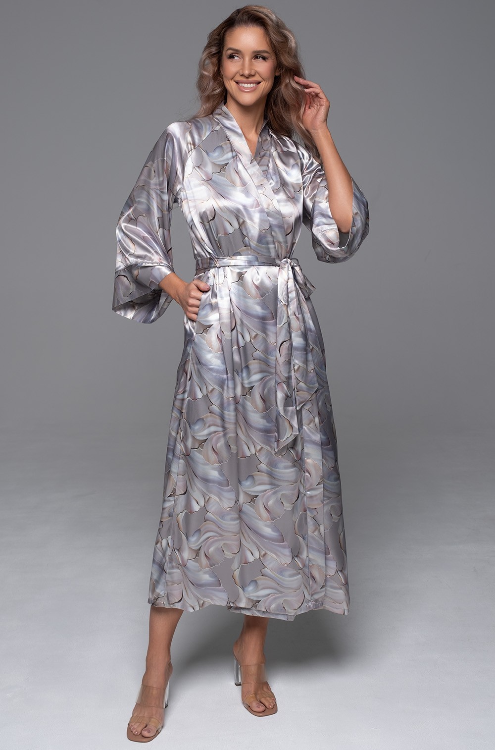 Шёлковый длинный халат запашной Mia-Amore 4719 Ла Перла