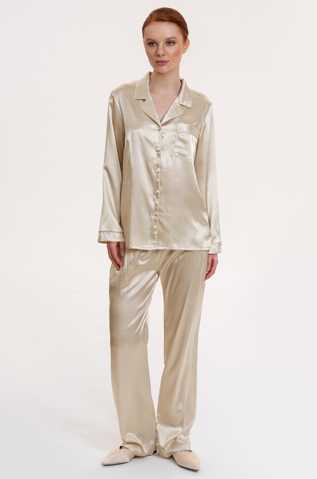 Пижама женская топ брюки рубашка айвори Джулия Шарм 8735 Mia-Amore