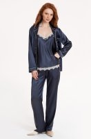 Пижама женская топ брюки рубашка черника Джулия Шарм 8735 Mia-Amore