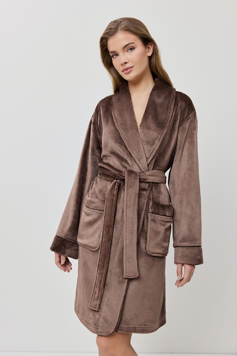 Халат флисовый домашний короткий EVA BROWN Aruelle Литва