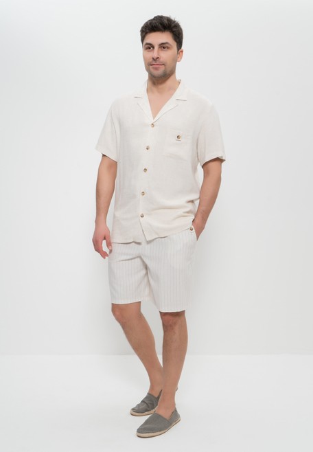 Шорты мужские летние лён 1020 Cleo мол/полоска