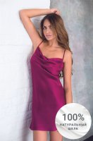 Шёлковая сорочка ночная с драпировкой Rosemary 15141 вишнёвый Миа-Миа