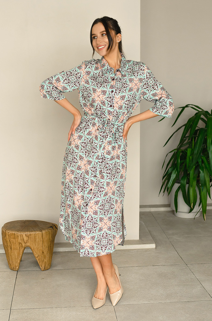 Туника-рубашка женская летняя больших размеров вискоза Симона 16537 Mia-Mia