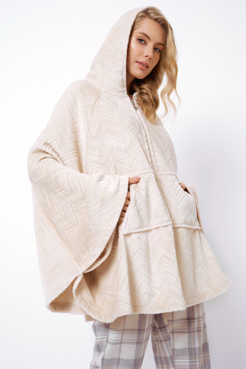 Элегантное пончо с капюшоном на молнии с орнаментом Захра ZAHRA Aruelle