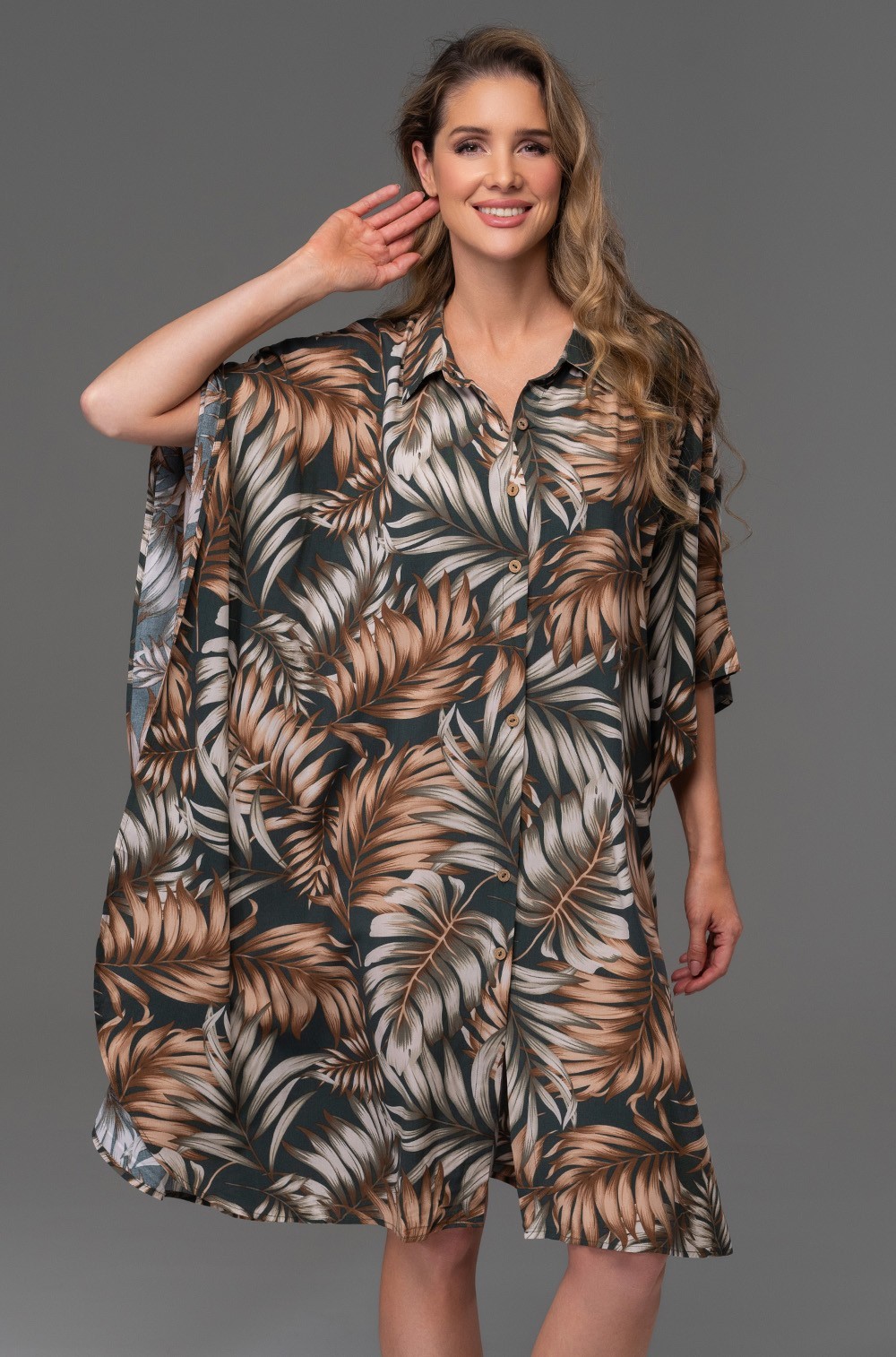 Короткая рубашка-туника из вискозы Самуи 5393 Mia-Amore