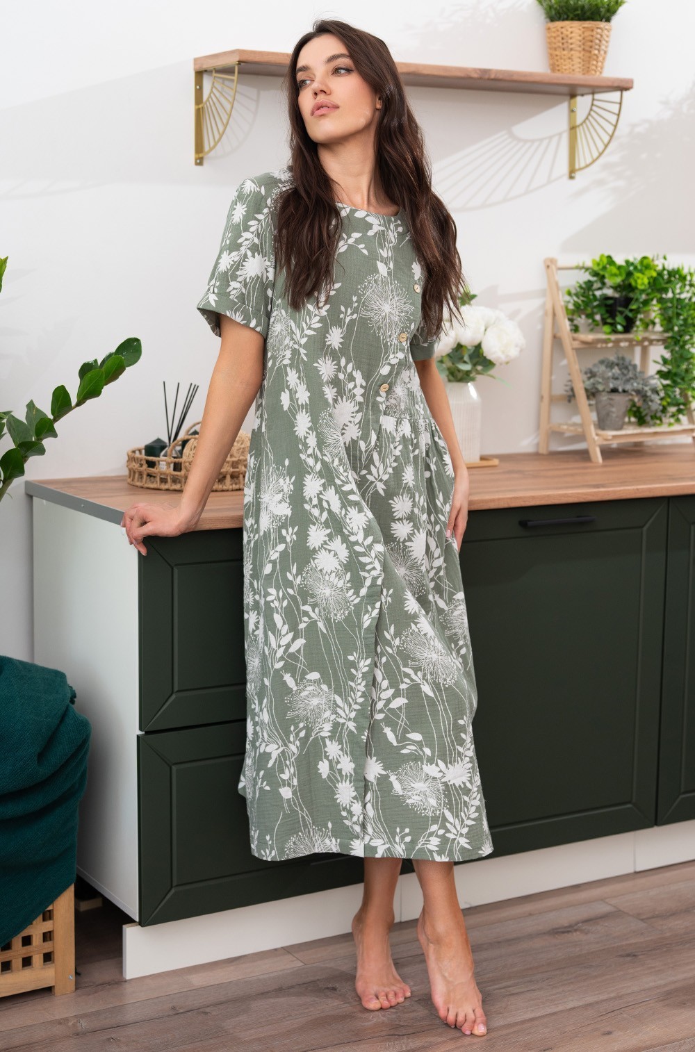 Длинное платье летнее Марибель 5481 Mia-Amore из хлопкового муслина