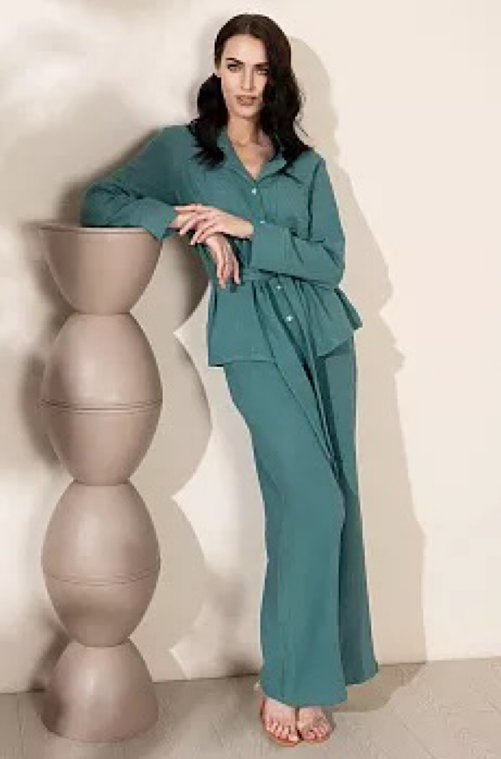 Комплект женский с брюками Mia-Amore Sesilia 5626 из муслина изумруд