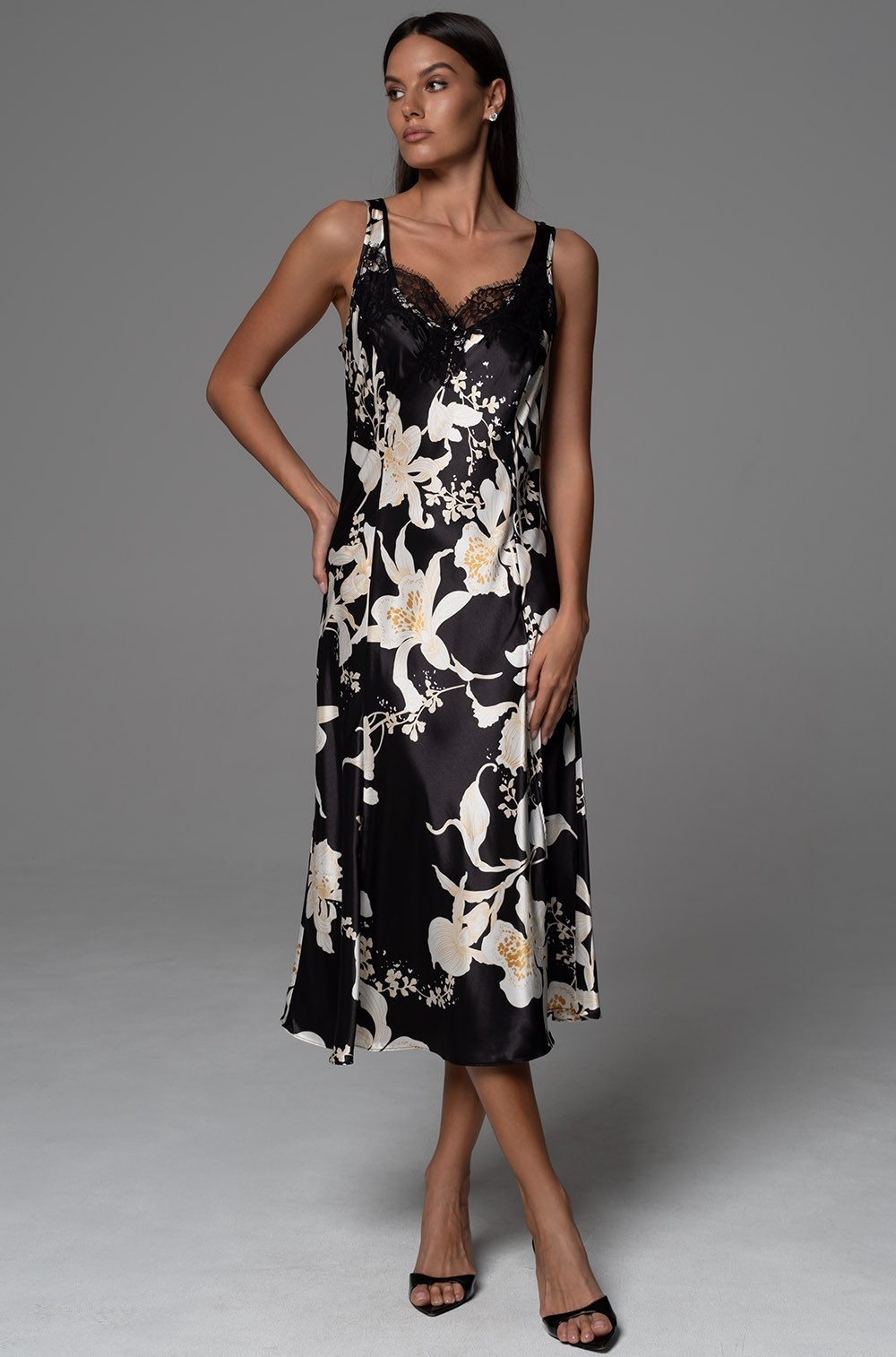 Шёлковая ночная сорочка ниже колен 4778 Арабель Mia-Amore