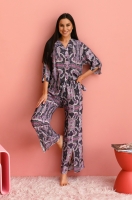 Стильная пижама из вискозы жакет с широкими брюками 16503 Alba Миа-Миа