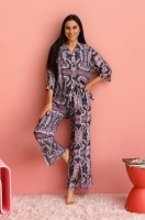 Стильная пижама из вискозы жакет с широкими брюками 16503 Alba Миа-Миа