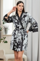 Шёлковый халат домашний короткий с широким рукавом 5153 Виттория Mia-Amore