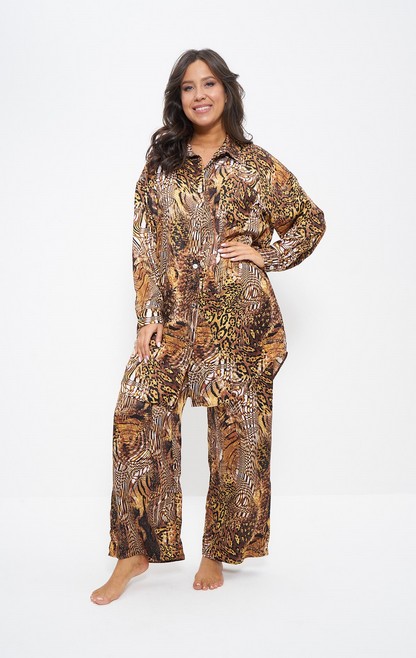 Пижама-двойка женская жакет брюки 1171 Cleo питон