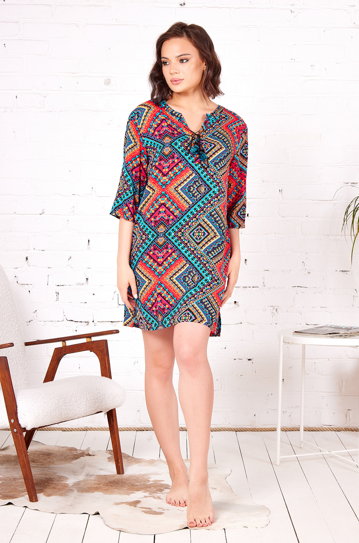 Туника из вискозы короткая Jana Яна 16433 красный Миа-Миа