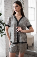 Шёлковая пижама женская рубашка и шорты 4084 Жадор Mia-Amore