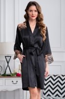 Шёлковый халат женский запашной с кружевом AMANDA Аманда 3633 Mia-Amore