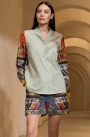 Летний комплект рубашка с шортами хлопок/лён Камбоджа 5274 Mia-Amore