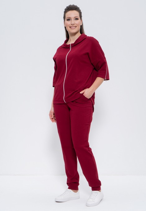 Спортивный костюм женский на молнии 971 бордо Cleo