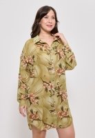 Пляжная туника на пуговицах шифоновая короткая 1296 Cleo зелёный