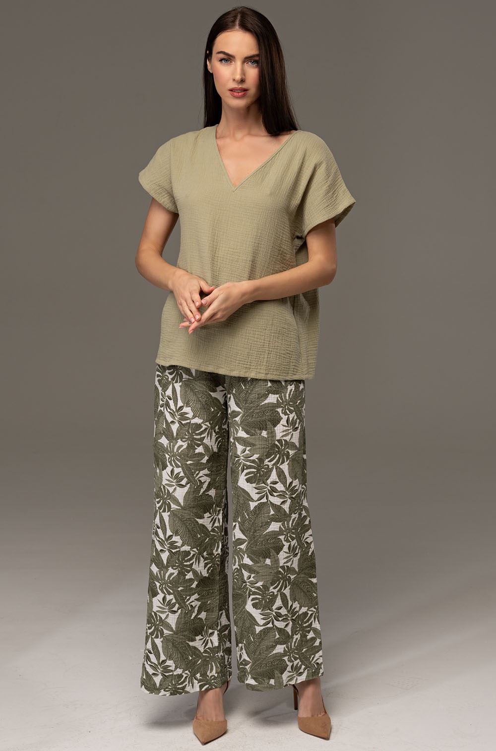 Комплект женский Mia‑Amore Avanta 5379 топ и широкие брюки из хлопка