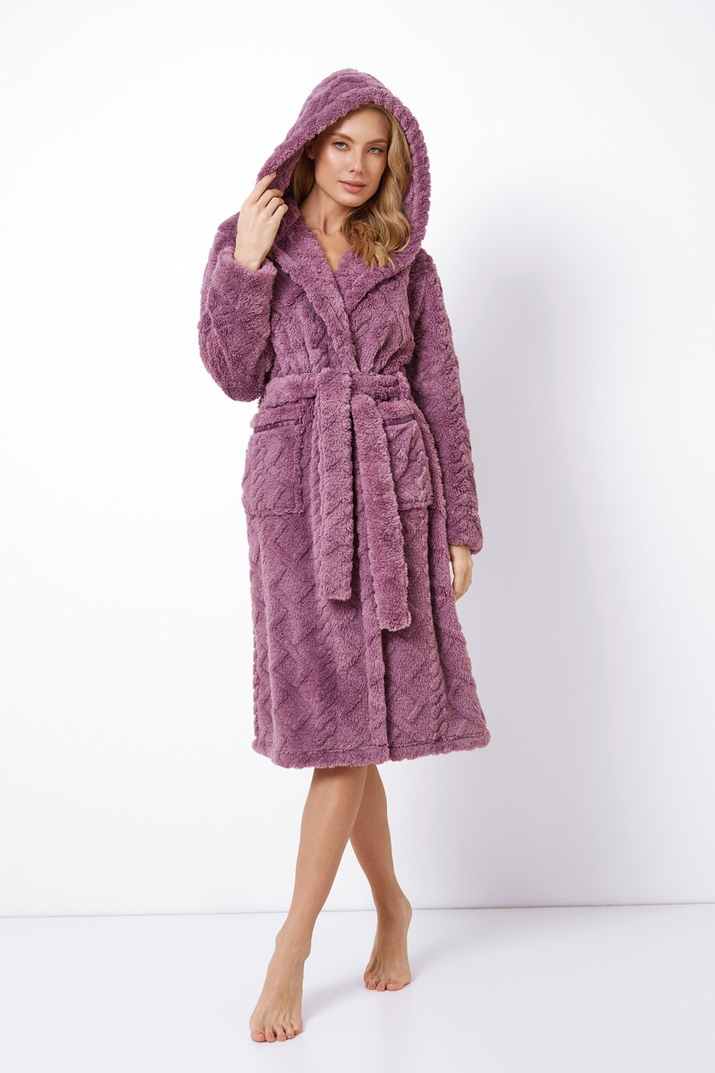 Тёплый халат женский из флисовой узорной ткани Валери VALERIE Aruelle Литва