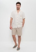 Шорты мужские летние лён 1020 Cleo беж/полоска