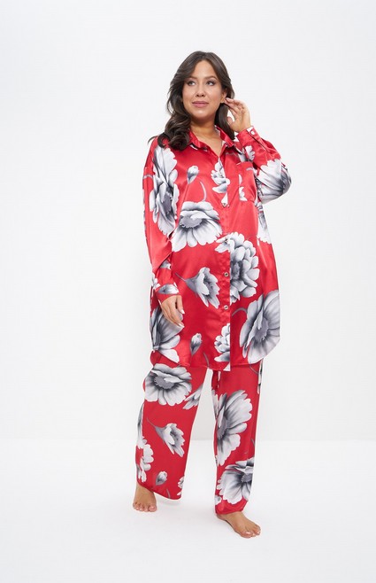 Пижама-двойка женская жакет брюки 1171 Cleo цветы