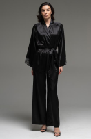 Пижама с брюками чёрная из смесового шёлка Лилироуз 4596 Mia-Amore