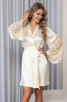 Халат шёлковый Mia-Amore Марджери 3963 шампань с широкими рукавами