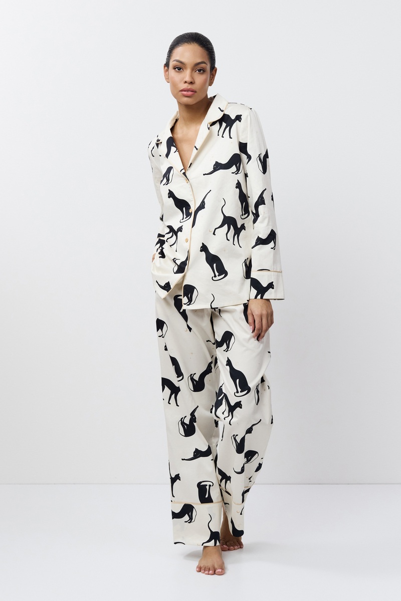 Стильная пижама рубашка со штанами из хлопка NYRA  Aruelle Литва