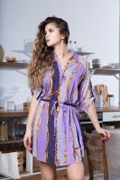 Туника вискозная короткая на пуговицах домашняя Lila Лила 16408 Mia-Mia