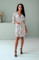 Шёлковый халат короткий с запахом для дома Esmeralda 15193 Mia-Mia