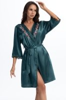 Шёлковый халат запашной с вышивкой Валенсия 3263 Mia-Amore