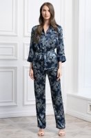 Шёлковая пижама рубашка на пуговицах с брюками Ванесса 3754 Mia-Amore